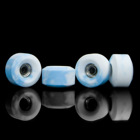 Blue & White Swirl Wheels (65D)