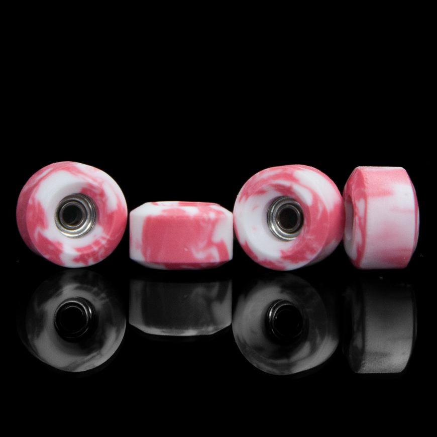 Red & White Swirl Wheels (65D)